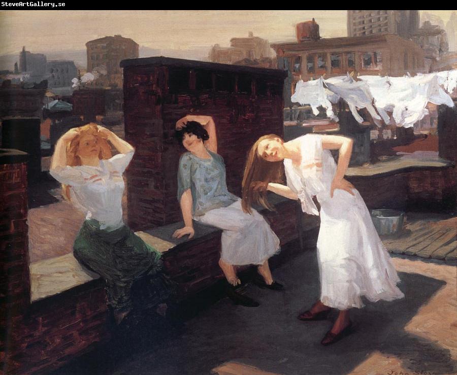 John sloan Sunday,Women Drying Their Hair